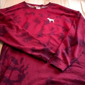 Tie-dye pink crew neck sweatshirt